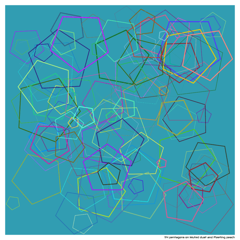 114 pentagons on Muted dust and Fleeting peach