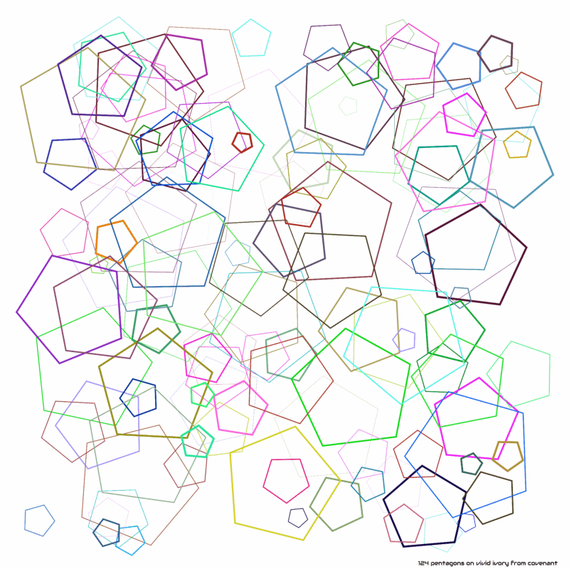 124 pentagons on vivid ivory from covenant