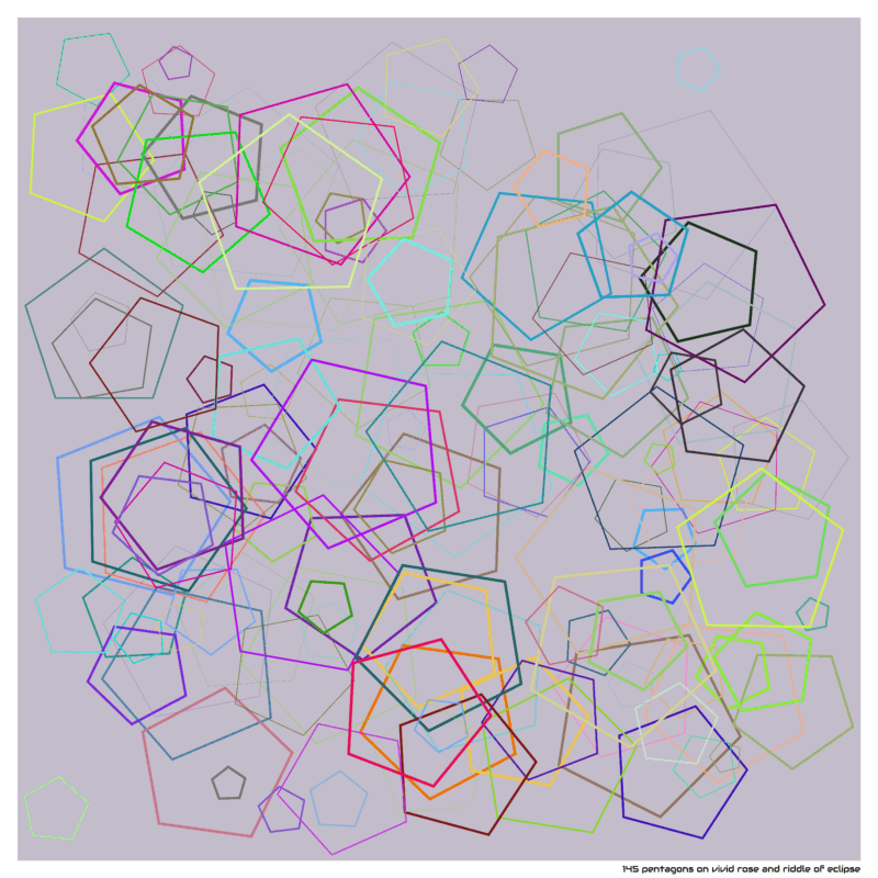 145 pentagons on vivid rose and riddle of eclipse