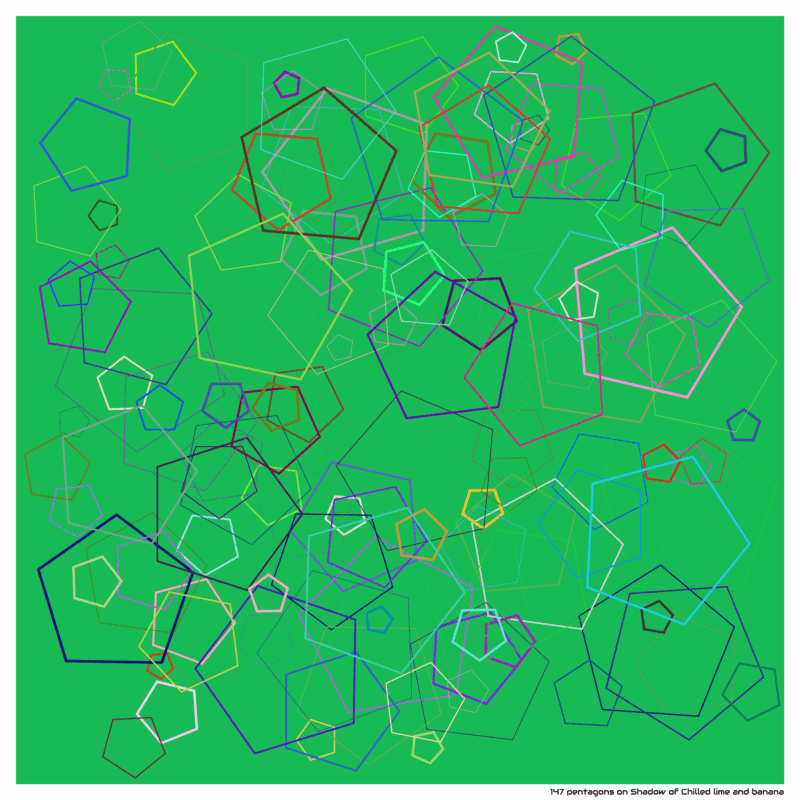 147 pentagons on Shadow of Chilled lime and banana