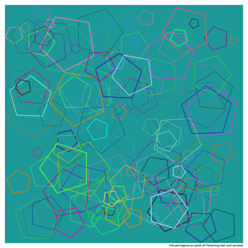 148 pentagons on petal of flickering mist and caramel