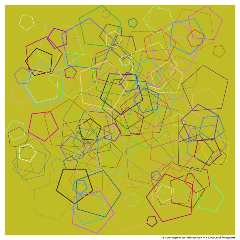 157 pentagons on Pale apricot — a Chorus of Fragment
