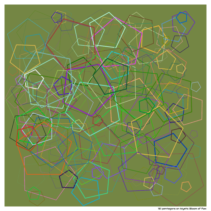 161 pentagons on Mystic Bloom of flax