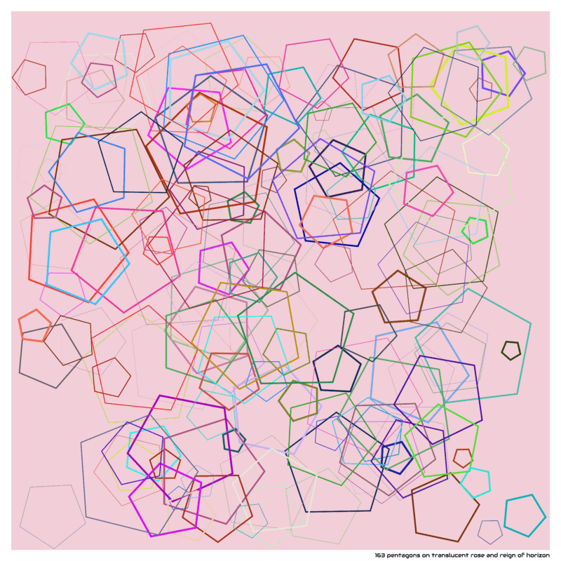 163 pentagons on translucent rose and reign of horizon