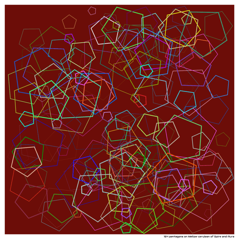 164 pentagons on Mellow cerulean of Spire and Aura