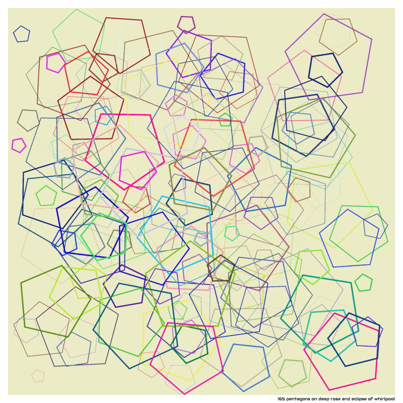 165 pentagons on deep rose and eclipse of whirlpool