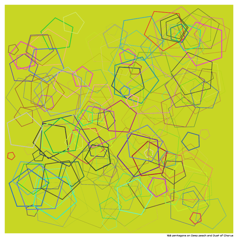 168 pentagons on Deep peach and Dust of Chorus