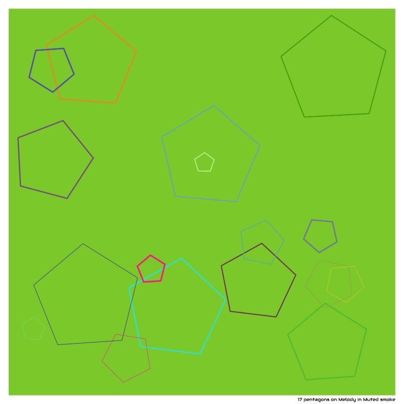 17 pentagons on Melody in Muted smoke