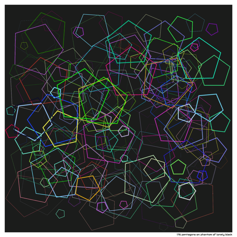 176 pentagons on phantom of lonely black