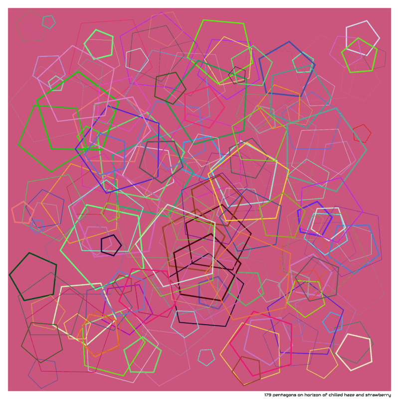 179 pentagons on horizon of chilled haze and strawberry