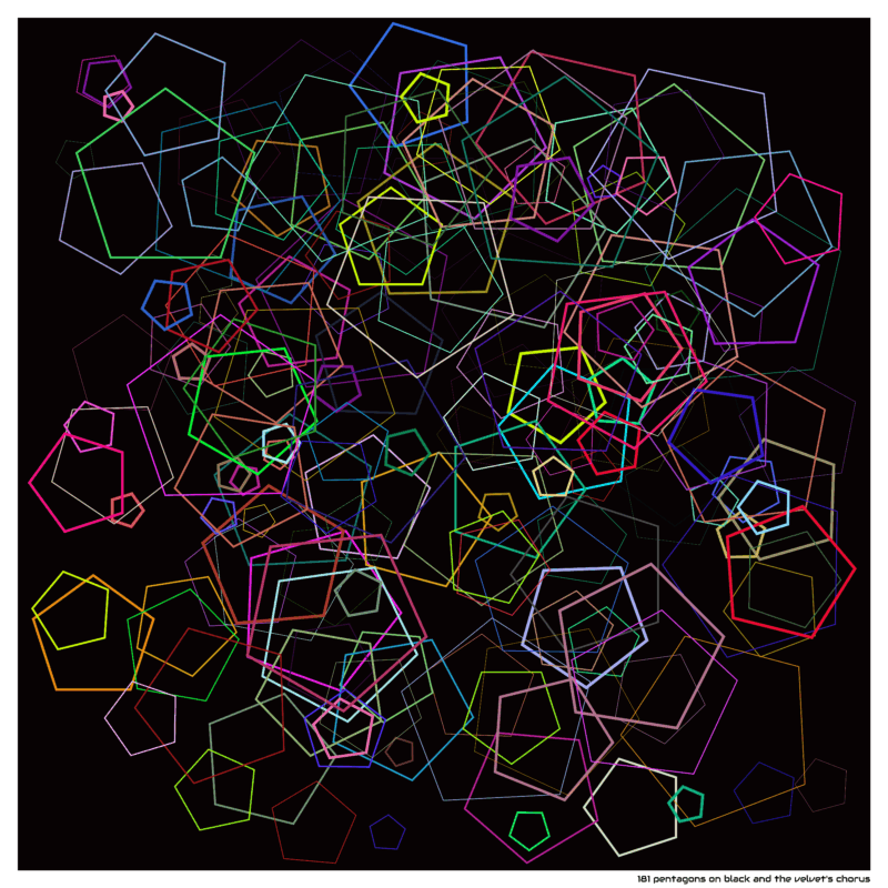181 pentagons on black and the velvet’s chorus