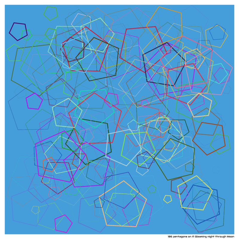 186 pentagons on A Gleaming night through Moon