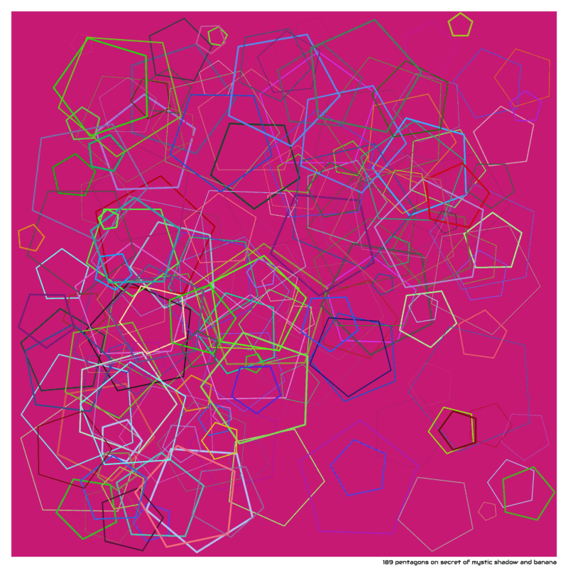 189 pentagons on secret of mystic shadow and banana
