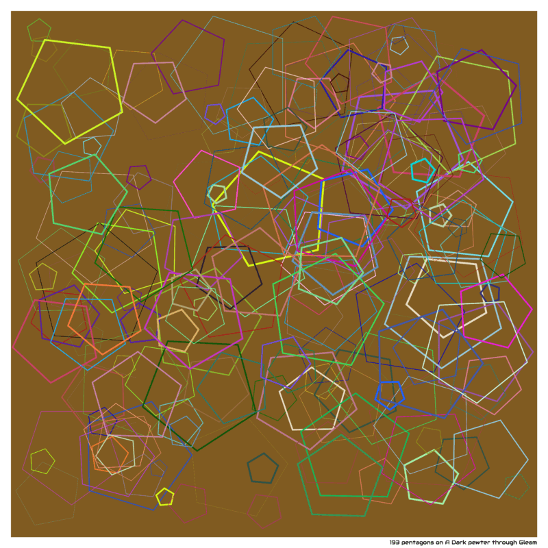 193 pentagons on A Dark pewter through Gleam