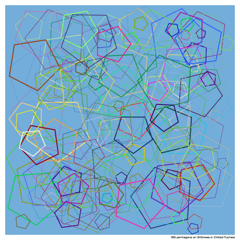 195 pentagons on Stillness in Chilled fuchsia
