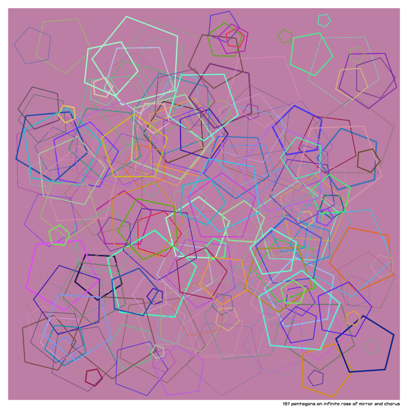 197 pentagons on infinite rose of mirror and chorus
