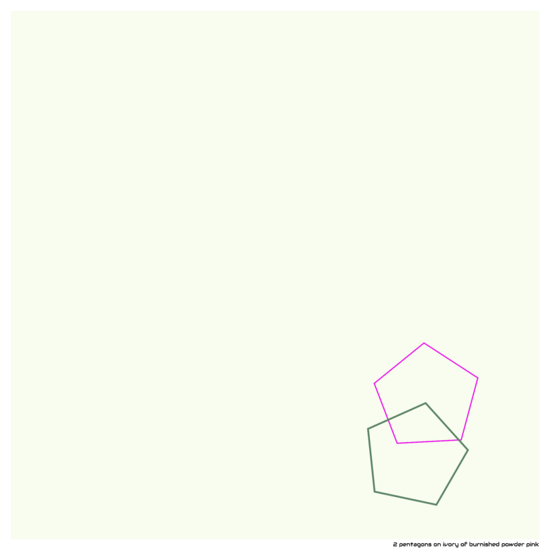 2 pentagons on ivory of burnished powder pink