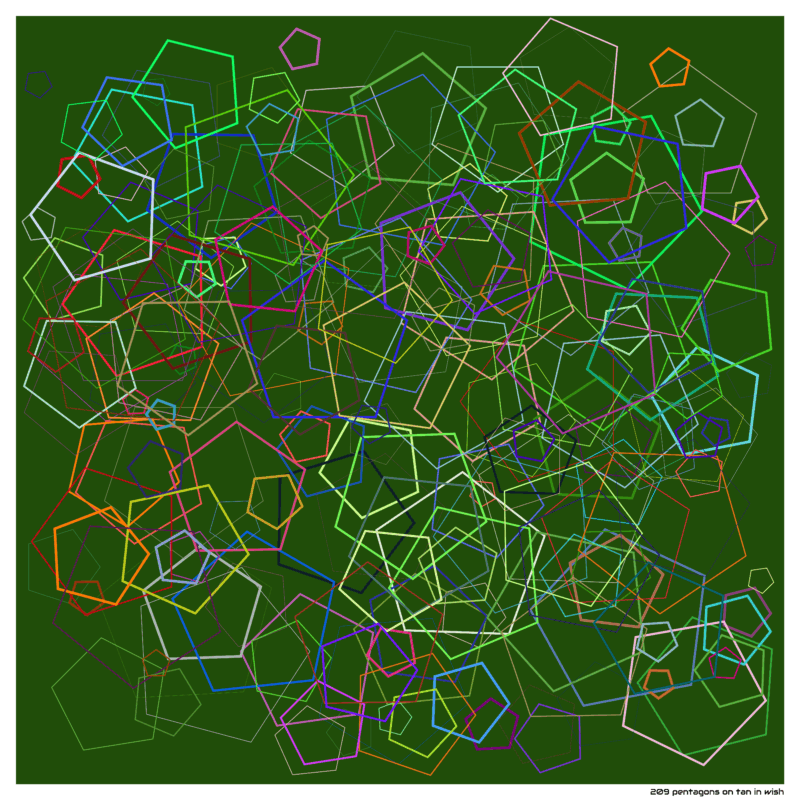 209 pentagons on tan in wish