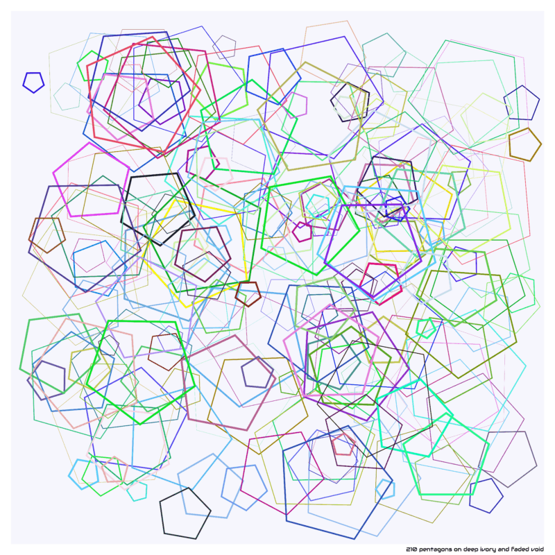 210 pentagons on deep ivory and faded void