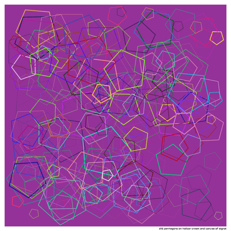 215 pentagons on hollow cream and canvas of signal