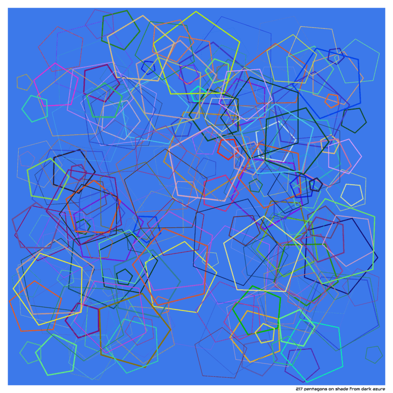 217 pentagons on shade from dark azure