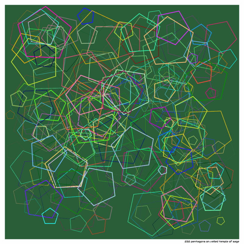 232 pentagons on veiled temple of sage