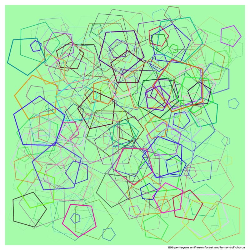 236 pentagons on frozen forest and lantern of chorus