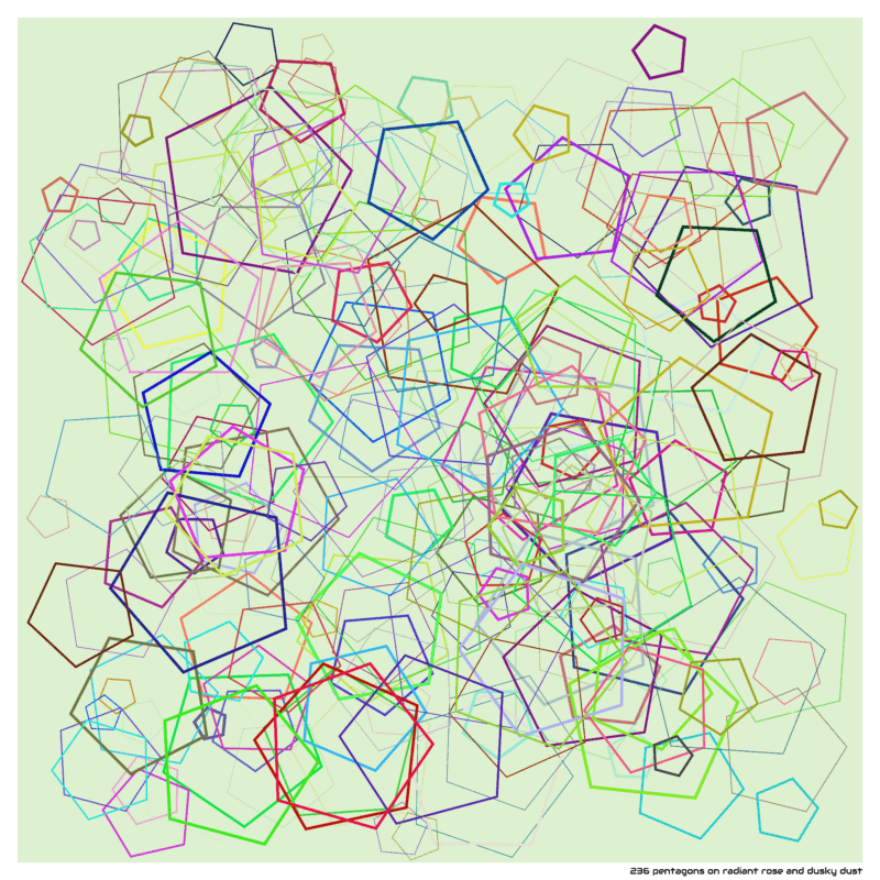 236 pentagons on radiant rose and dusky dust