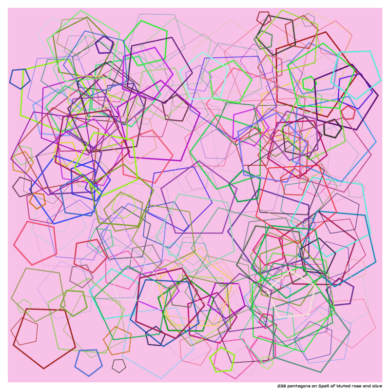 238 pentagons on Spell of Muted rose and olive
