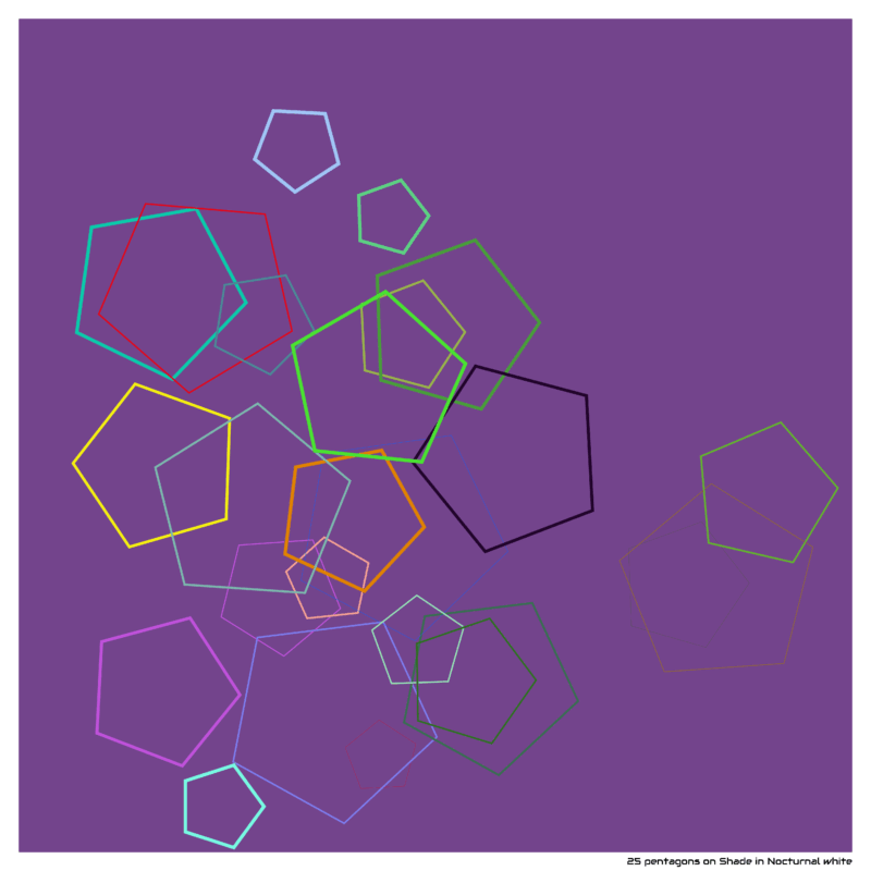 25 pentagons on Shade in Nocturnal white