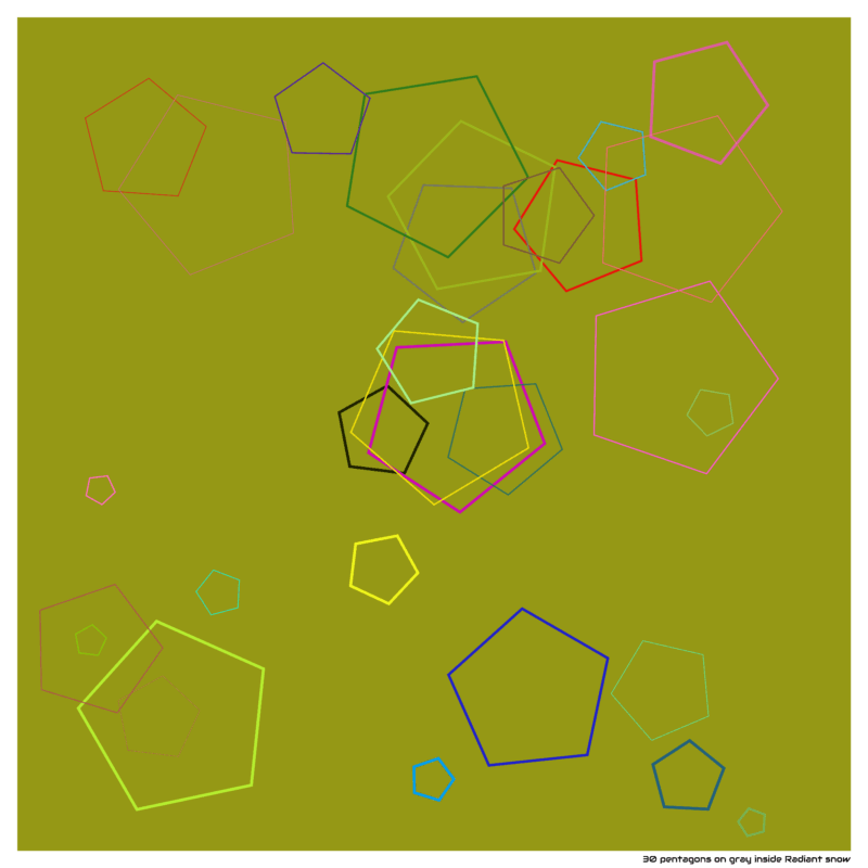 30 pentagons on gray inside Radiant snow
