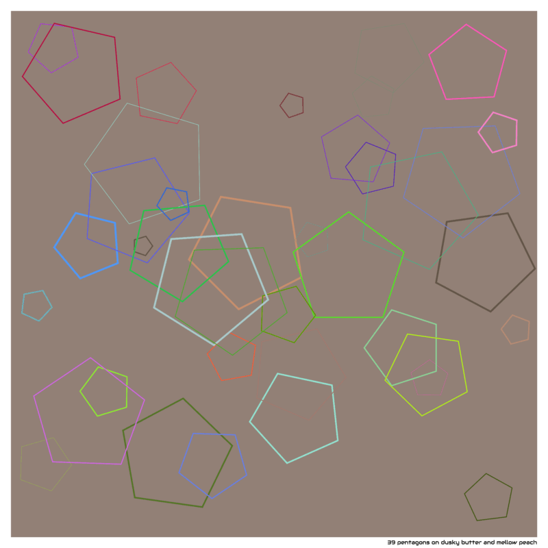 39 pentagons on dusky butter and mellow peach