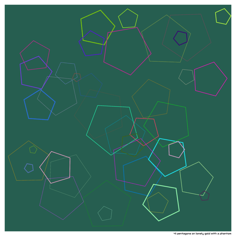 41 pentagons on lonely gold with a phantom