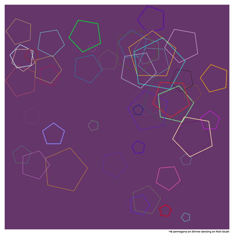 48 pentagons on Shrine dancing on Rich blush
