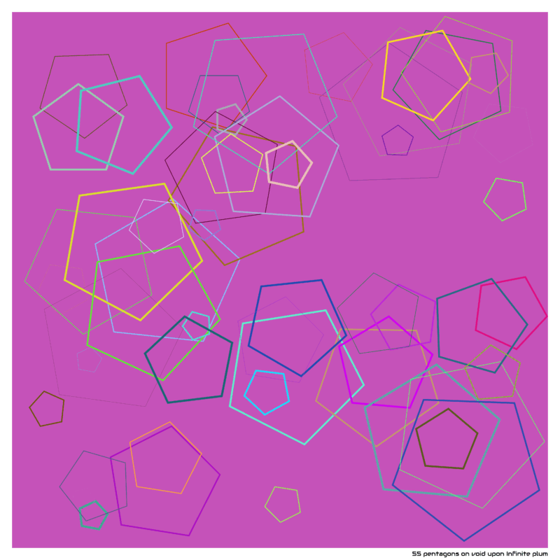 55 pentagons on void upon Infinite plum