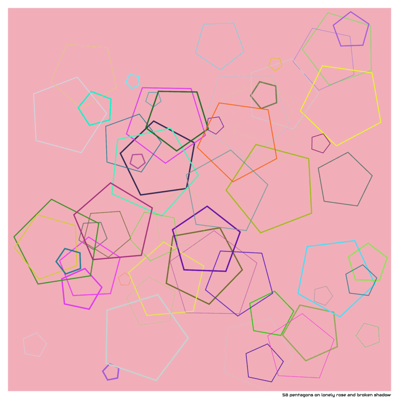 58 pentagons on lonely rose and broken shadow