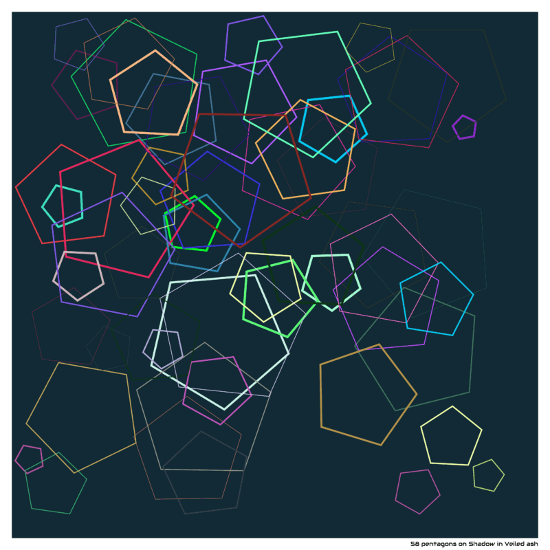 58 pentagons on Shadow in Veiled ash
