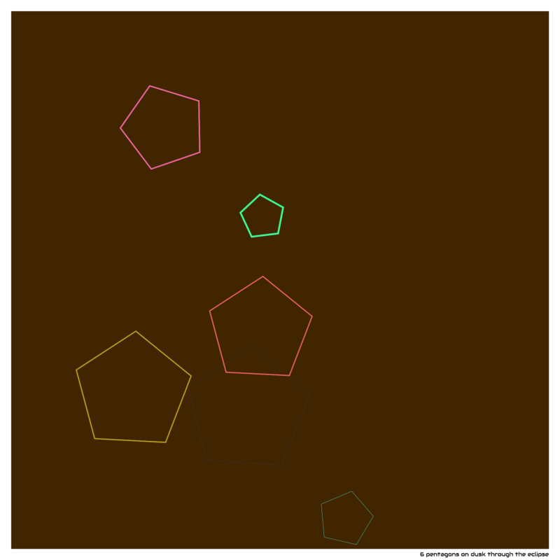 6 pentagons on dusk through the eclipse