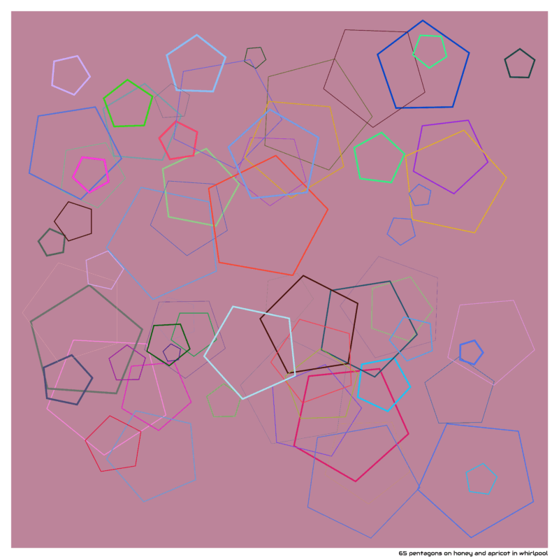 65 pentagons on honey and apricot in whirlpool