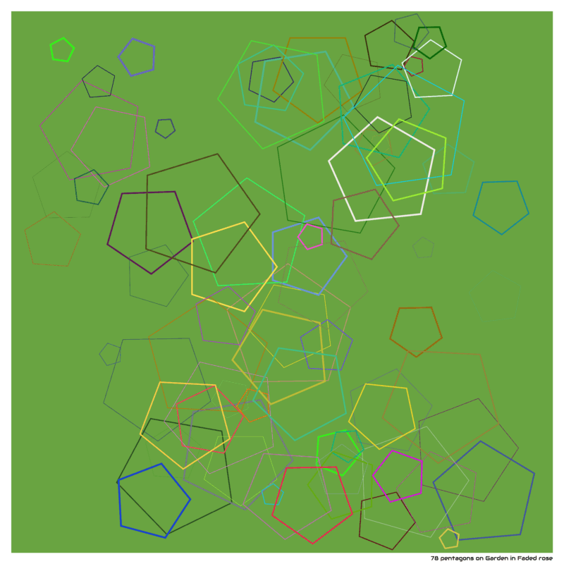 78 pentagons on Garden in Faded rose