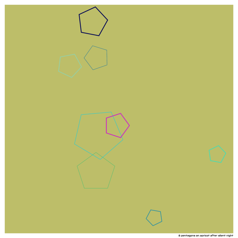 8 pentagons on apricot after silent night