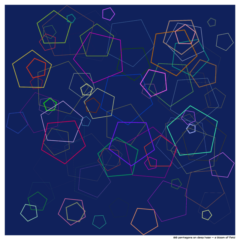 80 pentagons on deep haze — a bloom of field