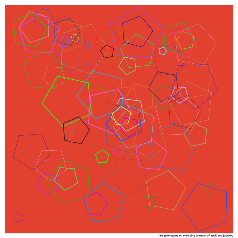 80 pentagons on emerging crimson of spell and journey