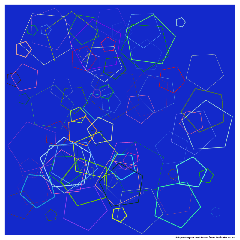 80 pentagons on Mirror from Delicate azure