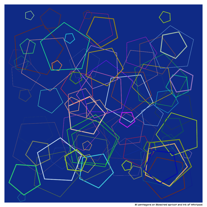 81 pentagons on Bleached apricot and Ink of Whirlpool