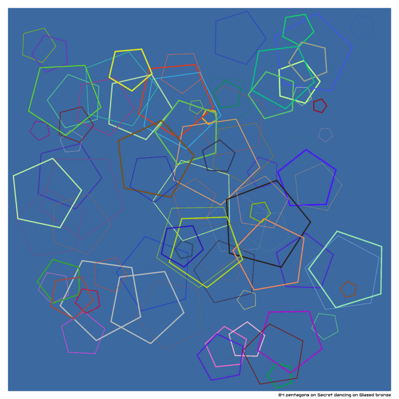84 pentagons on Secret dancing on Glazed bronze