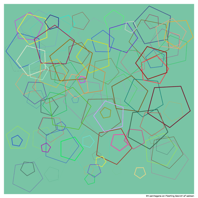 94 pentagons on Fleeting Secret of salmon