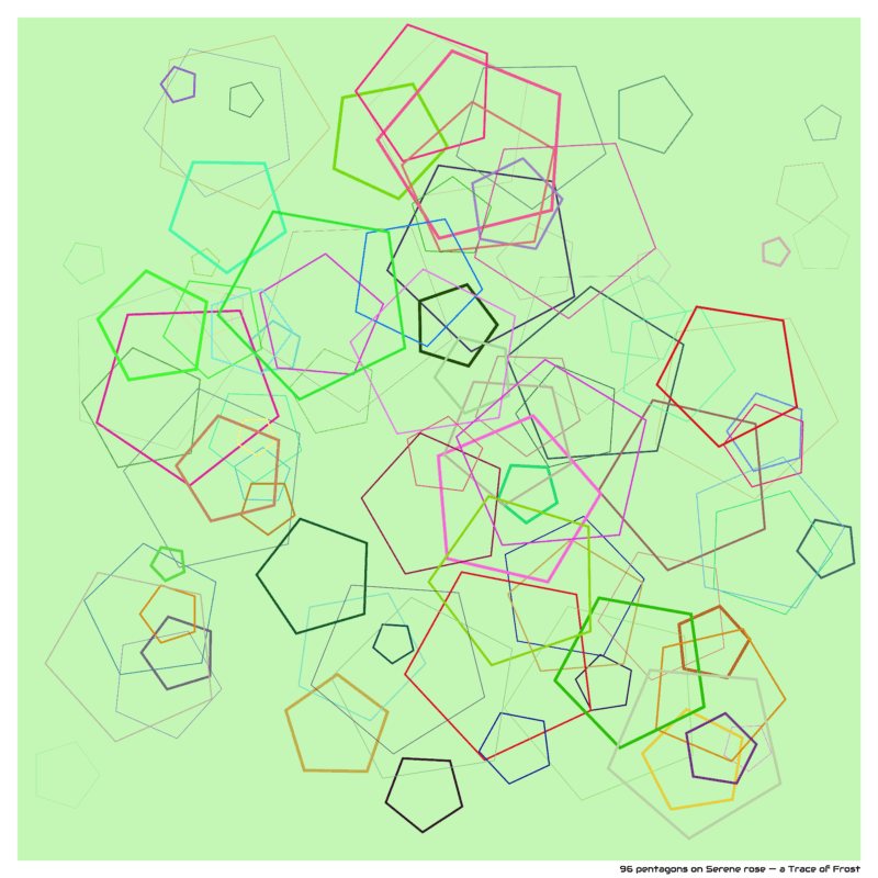 96 pentagons on Serene rose — a Trace of Frost