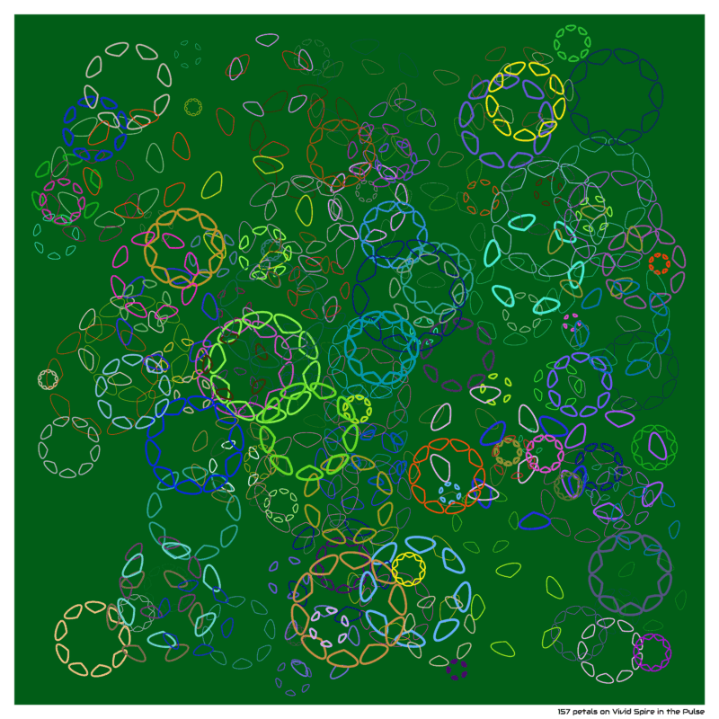 157 petals on Vivid Spire in the Pulse
