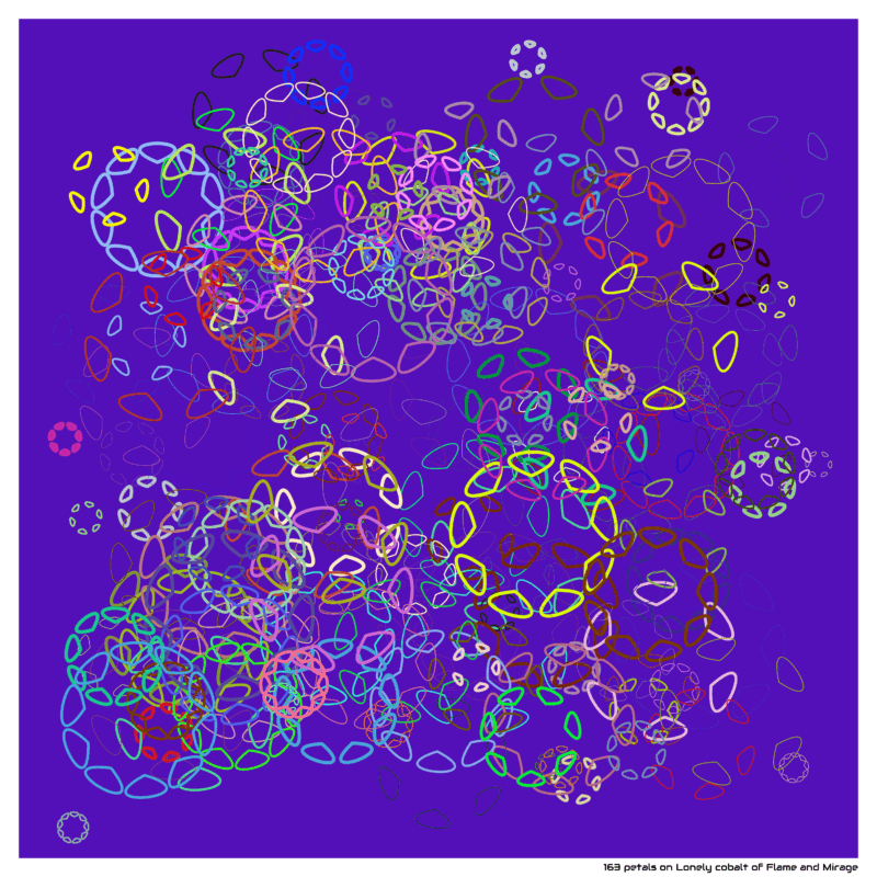 163 petals on Lonely cobalt of Flame and Mirage
